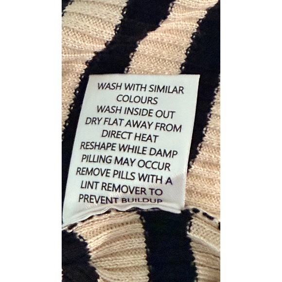 37 Orchard Kendall Kylie XL One Shoulder Ruffle Stripe Knit Midi Dress Ribbed - Picture 7 of 7